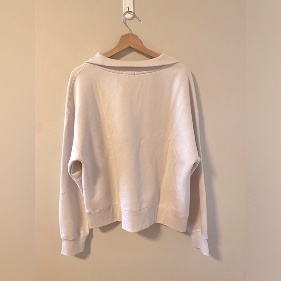 Dynamite Half Zip Fleece Sweatshirt in Beige - Picture 5 of 5